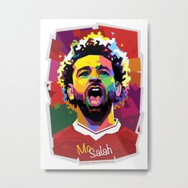 Mo Salah WPAP Metal Print | League, Soccer, Vibrant, Graphicdesign, Digital, England, Salah, Popart, Roma, Mohamed 