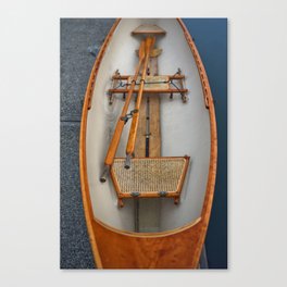 Canoe Rattan Boat Skiff Marina Boats Rowboat Washington Northwest Ocean Outdoors Island Fishing Canvas Print