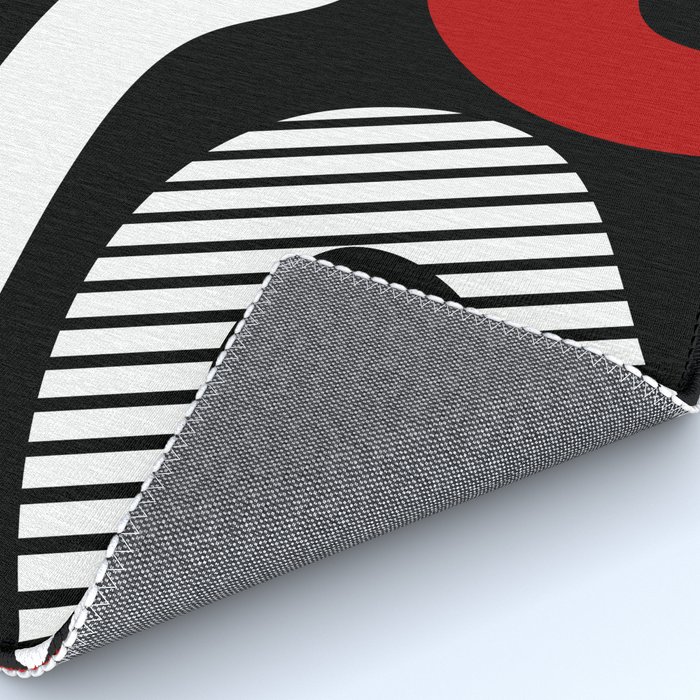 Abstract waves - red, grey, black, white