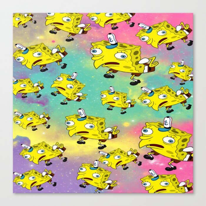 Spongebob meme face | Canvas Print