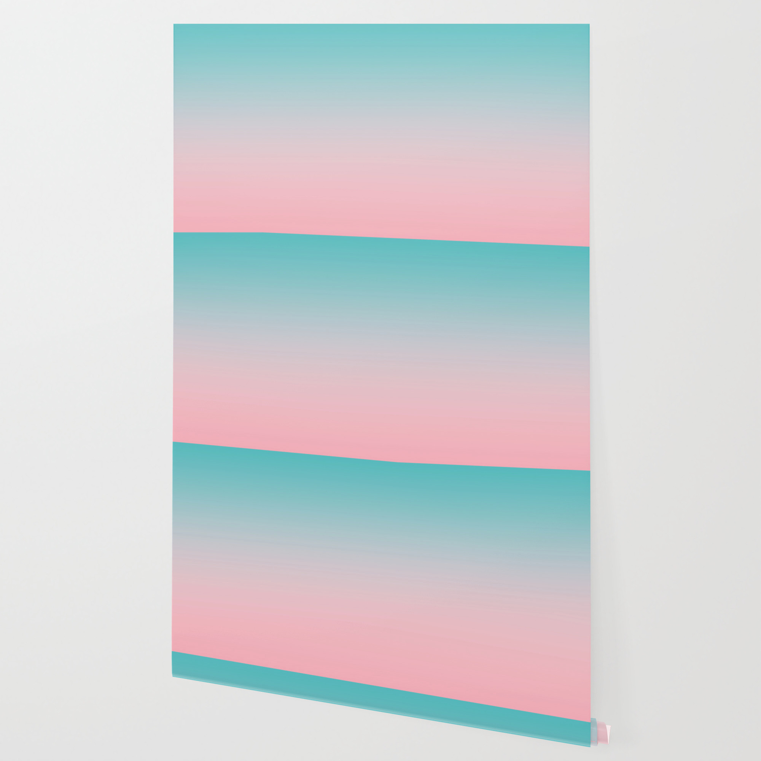 Simple Modern Minimalist Pink Turquoise Ombre Gradient Wallpaper