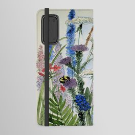 Wildflower in Garden Watercolor Flower Illustration Painting Android Wallet Case