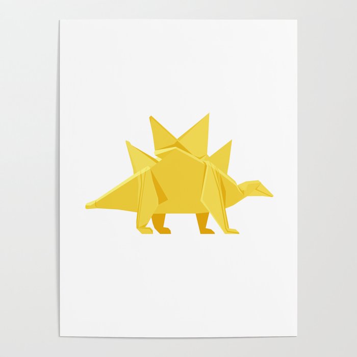 Origami Stegosaurus Flavum Poster