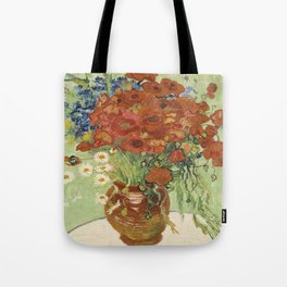 Vincent van Gogh's Vase with Daisies and Poppies Tote Bag