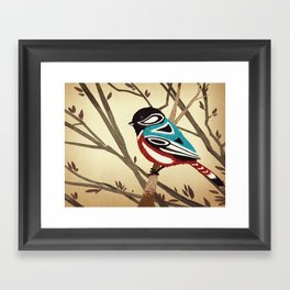 Chickadee in Tlingit Colors Framed Art Print