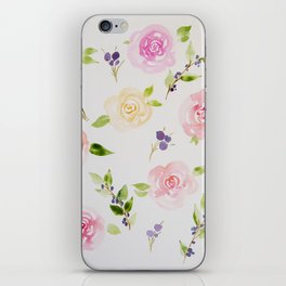 Petite Florals iPhone Skin | Painting, Floral, Berries, Nature, Watercolor, Leaves, Roses 