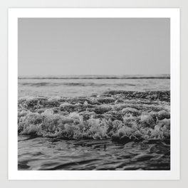 Black and White Pacific Ocean Waves Art Print