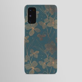 Copper Art Deco Flowers on Emerald  Android Case