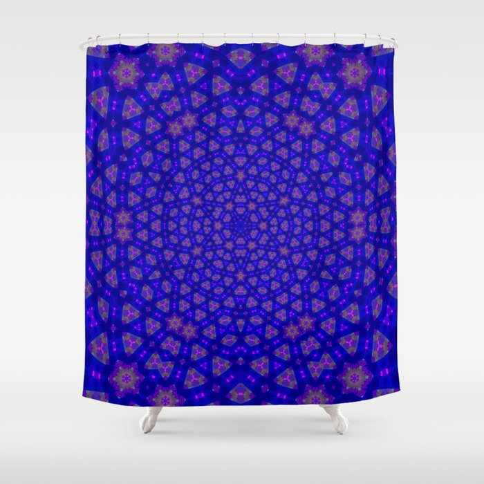 Deep Blue Mandala Shower Curtain