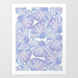 Shell Ya Later - Purple Seashell Pattern Art Print