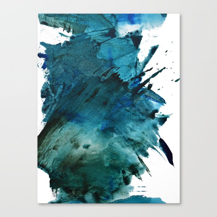 Scenic Route [2]: a pretty, minimal abstract piece in blue and green by Alyssa Hamilton Art Canvas Print