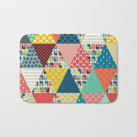 llama geo triangles Bath Mat