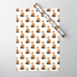 Red Fox Pattern Wrapping Paper