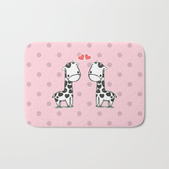 Love Giraffes (Valentine's Day Gifts / Valentine Day Gift) Bath Mat