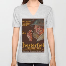 Chesterfield Cigarettes 15 Cents, Mild? Sure and Yet They Satisfy, 1914-1918 by Joseph Christian Leyendecker V Neck T Shirt