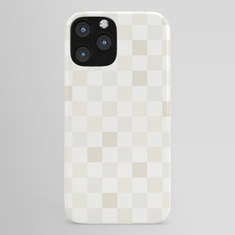 Checkerboard Check Pattern in Pale Light Neutral Beige White Tones iPhone Case