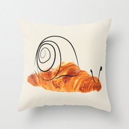 croissant snail Throw Pillow