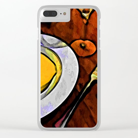Gold Lemon and Fork Clear iPhone Case