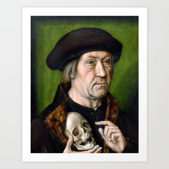 Albert Bouts - Self portrait of Aelbrecht Bouts 1524 Art Print