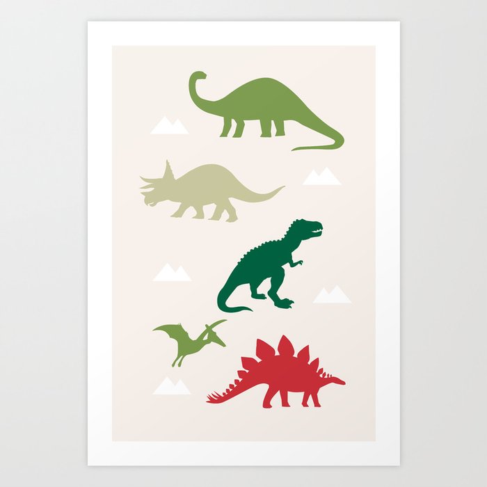 Dinosaur Holiday Art Print
