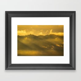 Cloudy mountain sunrise Framed Art Print
