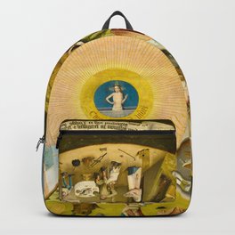 The Seven Deadly Sins and the Four Last Things, 1500 by Hieronymus Bosch Backpack