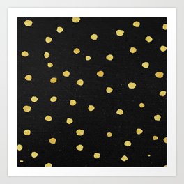 Golden Copper Dots Pattern Art Print