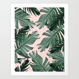 Tropical Banana Leaves Pattern #2 #tropical #decor #art #society6 Art Print