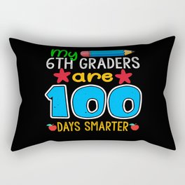 Days Of School 100th Day 100 Teacher 6th Grader Rectangular Pillow