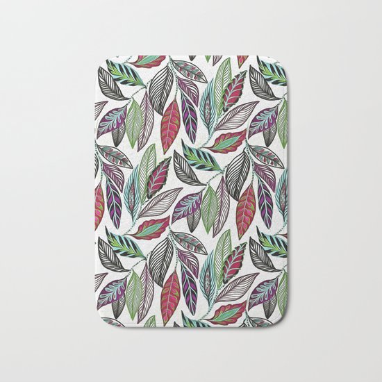 Colorful leaves pattern Bath Mat