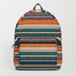 serape southwest stripe - orange & dark teal Backpack