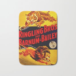 Vintage Circus Poster - Tiger & Lion Bath Mat | Room, Advertising, Lions, Drawing, Barnumbailey, Decor, Circus, Tigers, Boys, Ad 
