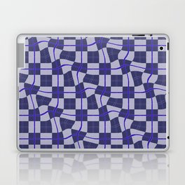 Warped Checkerboard Grid Illustration Navy Blue Lilac Purple Laptop Skin