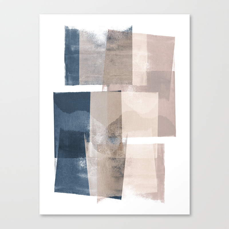 Navy And Pink Minimalist Geometric Abstract Building Blocks
