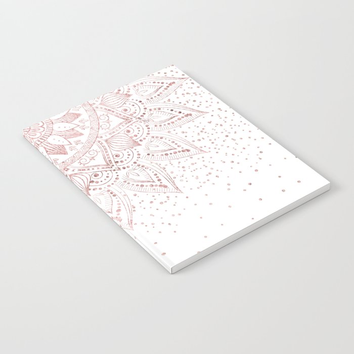 Elegant rose gold mandala confetti design Notebook
