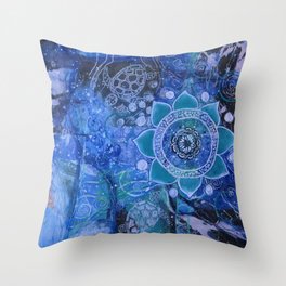 Ocean Mandala Throw Pillow