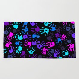 Neon touch prints Beach Towel