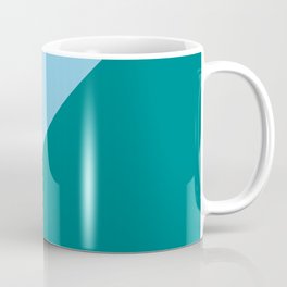 Triangle. Two colors. Teal and Sky blue colors. Coffee Mug