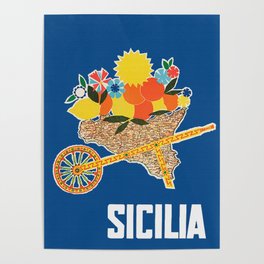 Sicilia - Sicily Italy Vintage Travel Poster