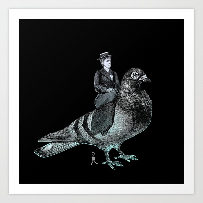 Pigeon Sidesaddle Art Print