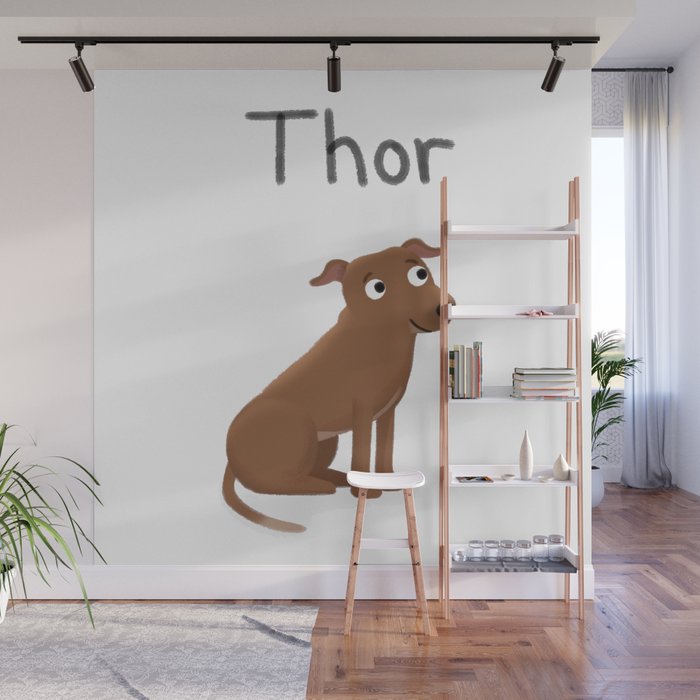Custom Dog Art Thor Wall Mural By Cassandragibbons Society6