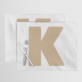 K (Tan & White Letter) Placemat