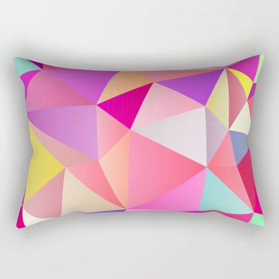Pink Polygons Rectangular Pillow