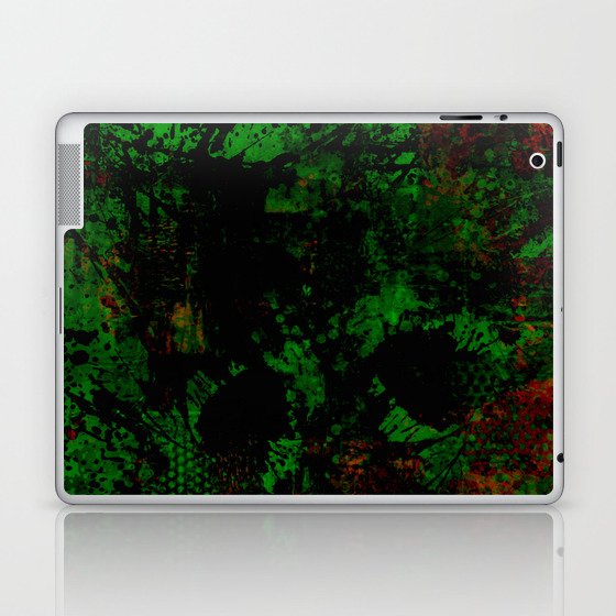 Dark Forest Abstract Textured Green Brown And Black Painting