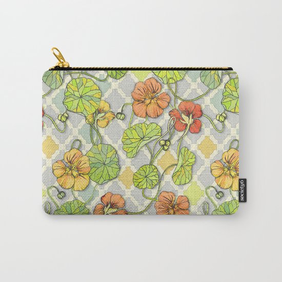 Climbing Nasturtiums in Lemon, Lime and Tangerine Carry-All Pouch