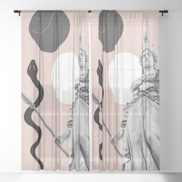 Athena Snake Finesse #2 #wall #art #society6 Sheer Curtain