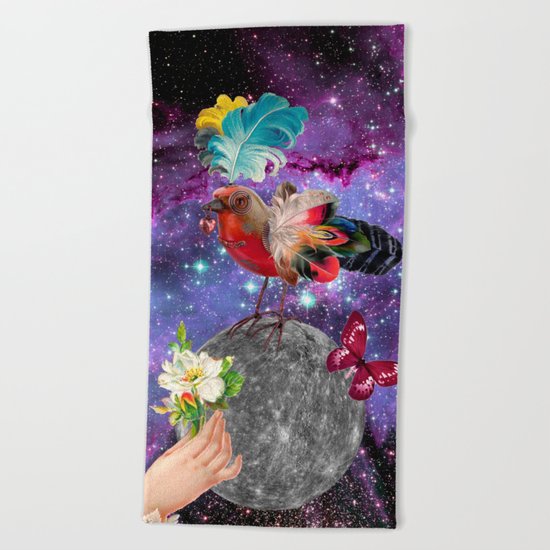 STEAMPUNK BIRD Beach Towel