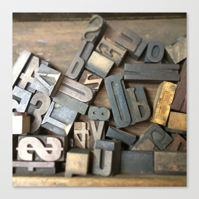 Vintage Wooden Letter Press Letters Canvas Print By Redhedgephotos Society6