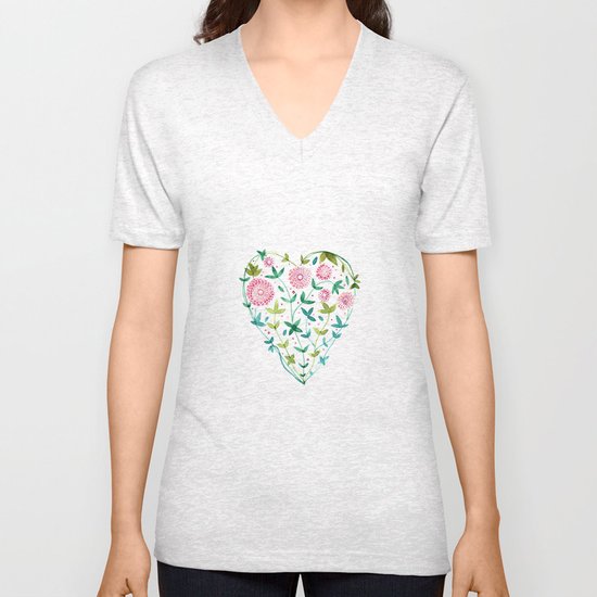 garden heart Unisex V-Neck