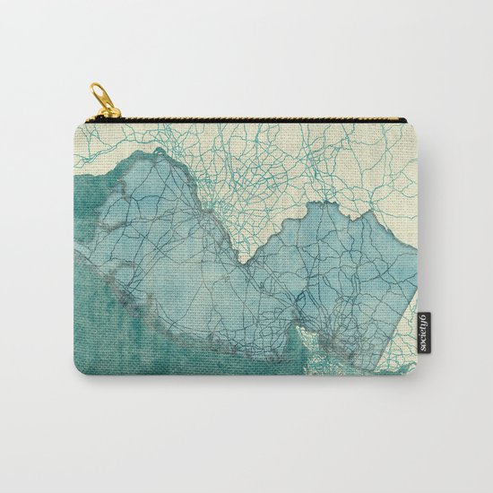 New Jersey State Map Blue Vintage Carry-All Pouch